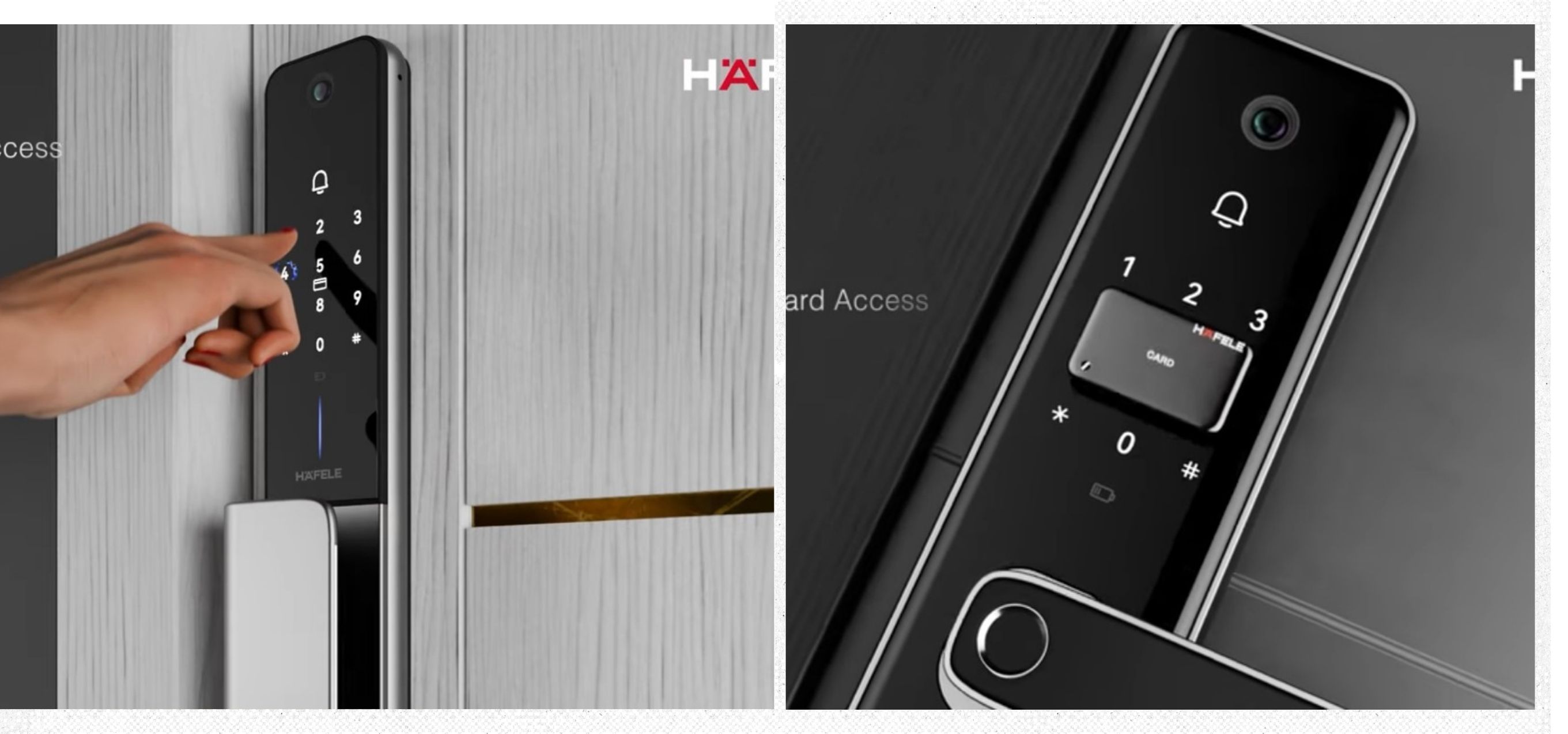 Khóa điện tử Hafele mở cửa bằng mật mã hoặc sử dụng thẻ từ công nghệ RFID