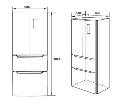 Tủ lạnh nhiều ngăn Hafele HF-MULA 356 lít MSP 534.14.040