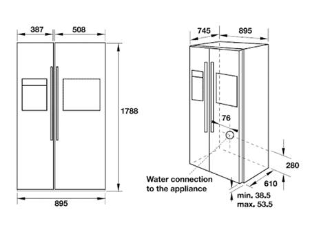 Tủ lạnh Hafele Side by Side HF-SBSIC MSP 534.14.250