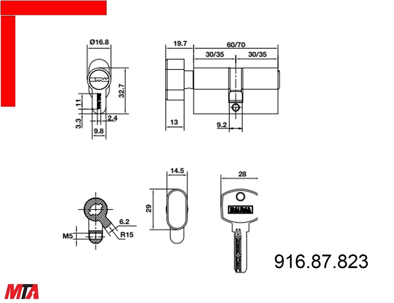 Bộ khóa cửa Bauma Hafele BM055-85 MSP 911.84.111 tay gạt đế dài