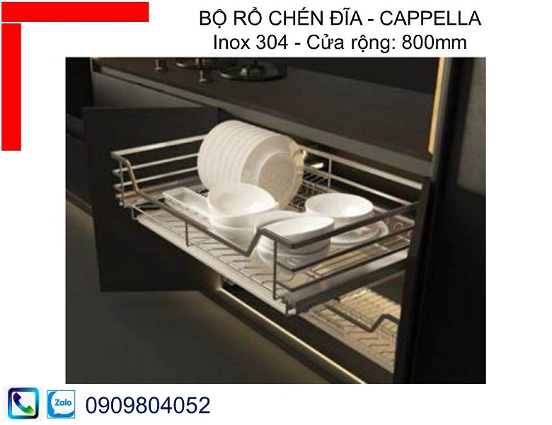 Gía để bát đĩa Cucina Hafele 549.08.147 inox 304 tủ rộng 800mm