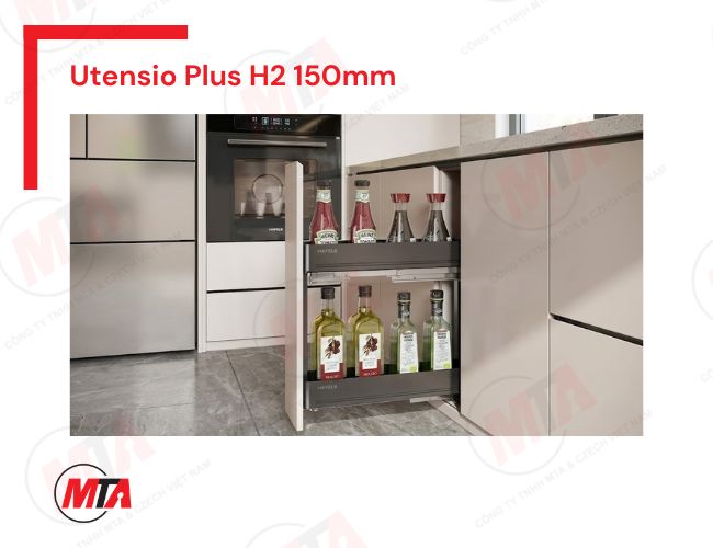 Kệ gia vị Hafele UTENSIO Plus H2 Base Unit MSP 545.14.321 - Giải pháp tối ưu khoang tủ dưới hẹp, rộng 150mm