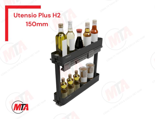 Kệ gia vị Hafele UTENSIO Plus H2 Base Unit MSP 545.14.321 - Giải pháp tối ưu khoang tủ dưới hẹp, rộng 150mm