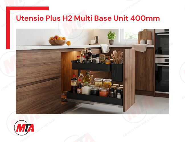 Kệ gia vị Hafele UTENSIO Plus H2 Multi Base Unit 545.14.302 - Kệ kéo 2 tầng cho tủ bếp dưới rộng 400mm