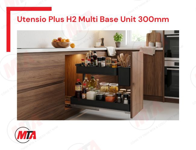 Kệ gia vị Hafele UTENSIO Plus H2 Multi Base Unit 545.14.301 - Kệ kéo 2 tầng cho tủ bếp dưới rộng 300mm