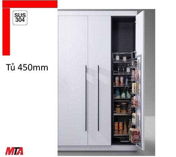 Tủ đồ kho Hafele Kosmo-C 6 tầng 548.65.073 inox 304 gắn cánh xoay tủ 450mm