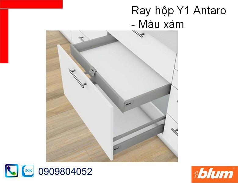 Ray hộp âm Blum Y1 Antaro màu xám chiều cao 83mm