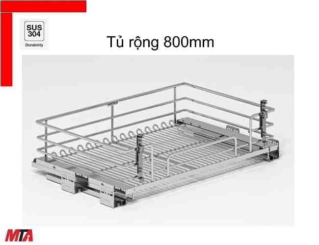 Rổ kéo đựng xoong nồi Hafele Kosmo 549.04.056 dòng Kason inox304 nan oval tủ 800mm