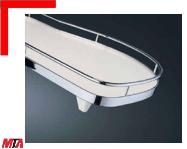 Kệ góc Hafele Kesseböhmer Leman II 541.32.671 – 2 khay Chrome – Phiên bản xoay trái cho cánh tủ 450 mm