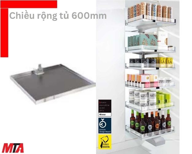 Phụ kiện tủ bếp đứng 5 khay R.600mm CONVOY Lavido màu trắng  549.62.906