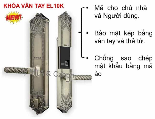 Khóa vân tay Hafele EL10K đồng cổ 912.05.314.