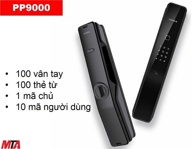 Khóa vân tay Hafele PP9000 màu đen 912.20.293 tay nắm kéo