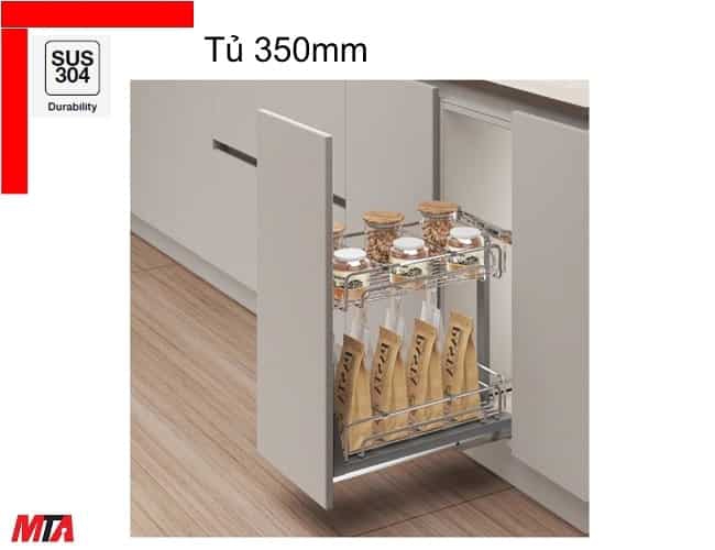 Giá gia vị hafele Kosmo-P 547.10.064 Inox 304 dòng Multi nan ovan tủ 350 mm