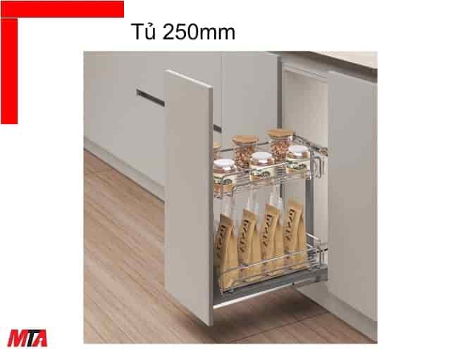 Kệ đựng gia vị Inox 304 hafele Kosmo-P 547.10.062 dòng Multi nan ovan tủ 250 mm