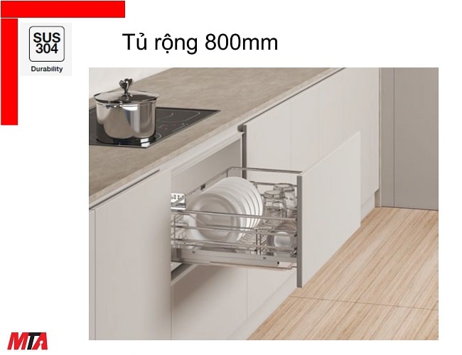 Kệ úp bát inox Hafele Kosmo 549.04.046 dòng Kason flex nan oval tủ rộng 700mm