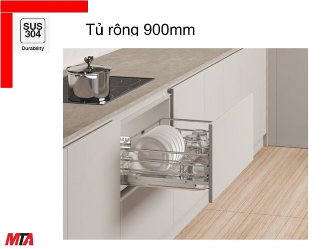 Kệ úp bát inox Hafele Kosmo 549.04.047 tủ 900mm dòng Kason flex nan oval