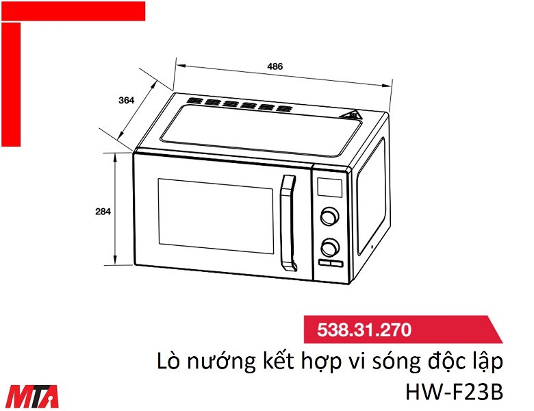 Lò vi sóng độc lập Hafele HW-F23B 538.31.270 dung tích 23 lít