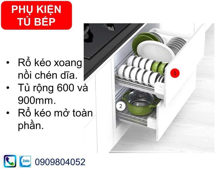 Phụ kiện tủ bếp Hafele 545.14.946 rổ kéo úp chén đĩa tủ rộng 600mm