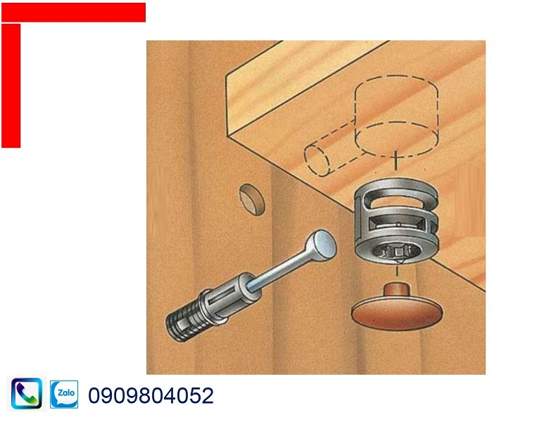 Ốc cam liên kết Hafele vỏ nối minifix15 MSP 262.26.534 ván gỗ dày từ 18mm